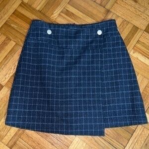 Chic wish blue Plaid gingham Mini skirt XS